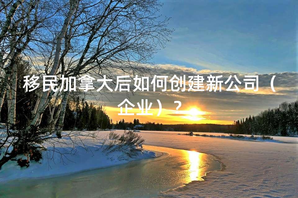 移民加拿大后如何创建新公司（企业）？