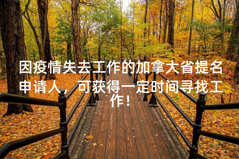 因疫情失去工作的加拿大省提名申请人，可获得一定时间寻找工作！