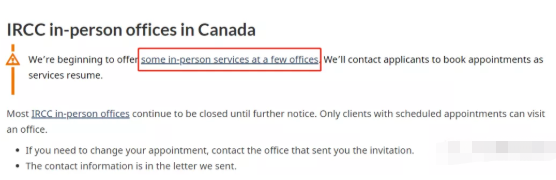加拿大移民局逐步恢复面对面服务
