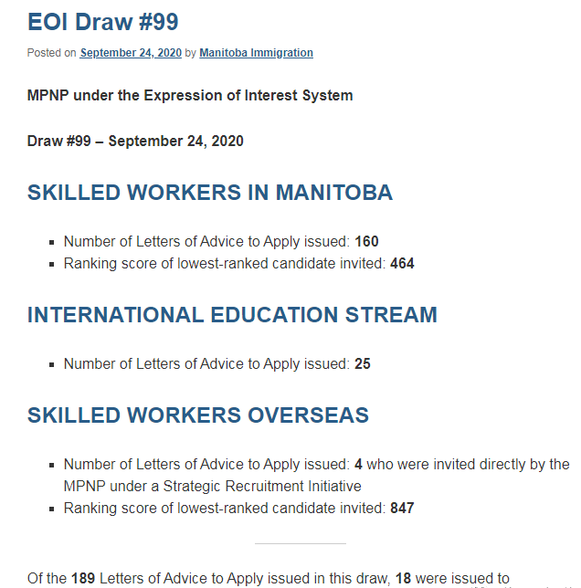 9月24日加拿大曼省省提名邀请