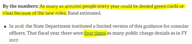 美国移民注意：公共负担重启！