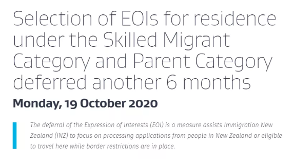 新西兰父母团聚及技术移民继续关闭六个月