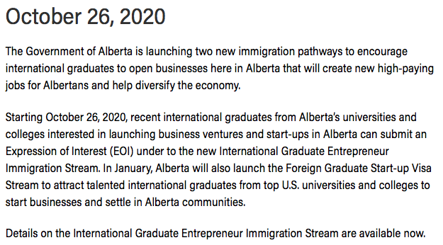 加拿大阿省新出两项新移民政策