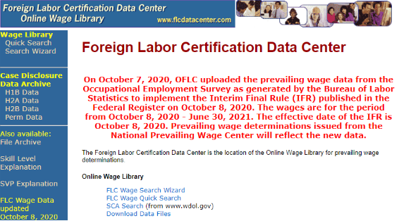 如何查询美国H-1B及PERM工资标准？