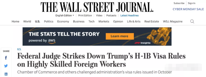 2020年底美国H-1B签证新规