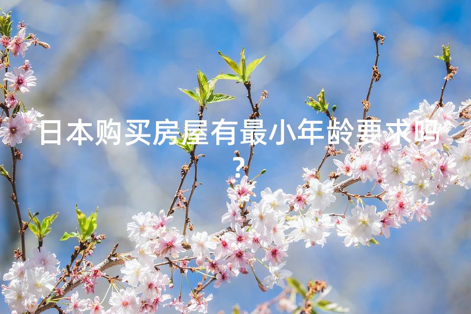 日本购买房屋有最小年龄要求吗？