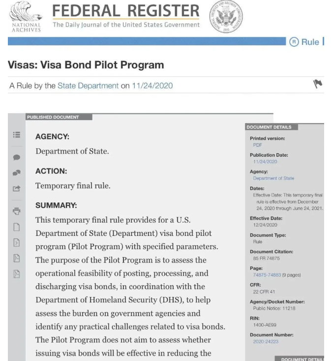 逾期滞留美国的申请人或将施加visa bond